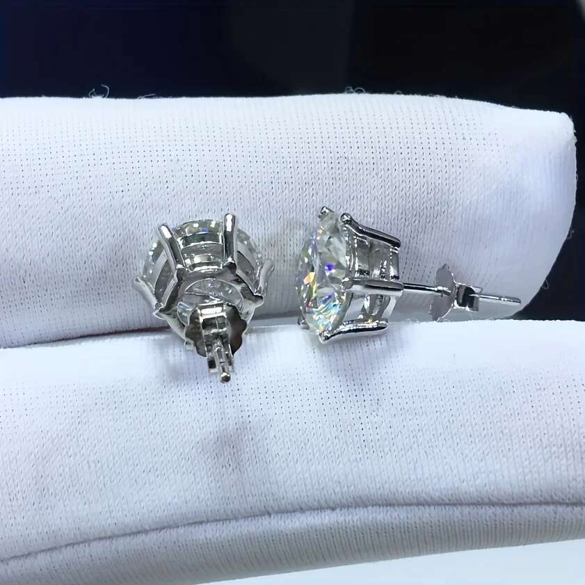 Premium 0.5-2ct Dia Stud Earrings for Original Sterg Sier Screw Back Women Moissanite Earring GRA