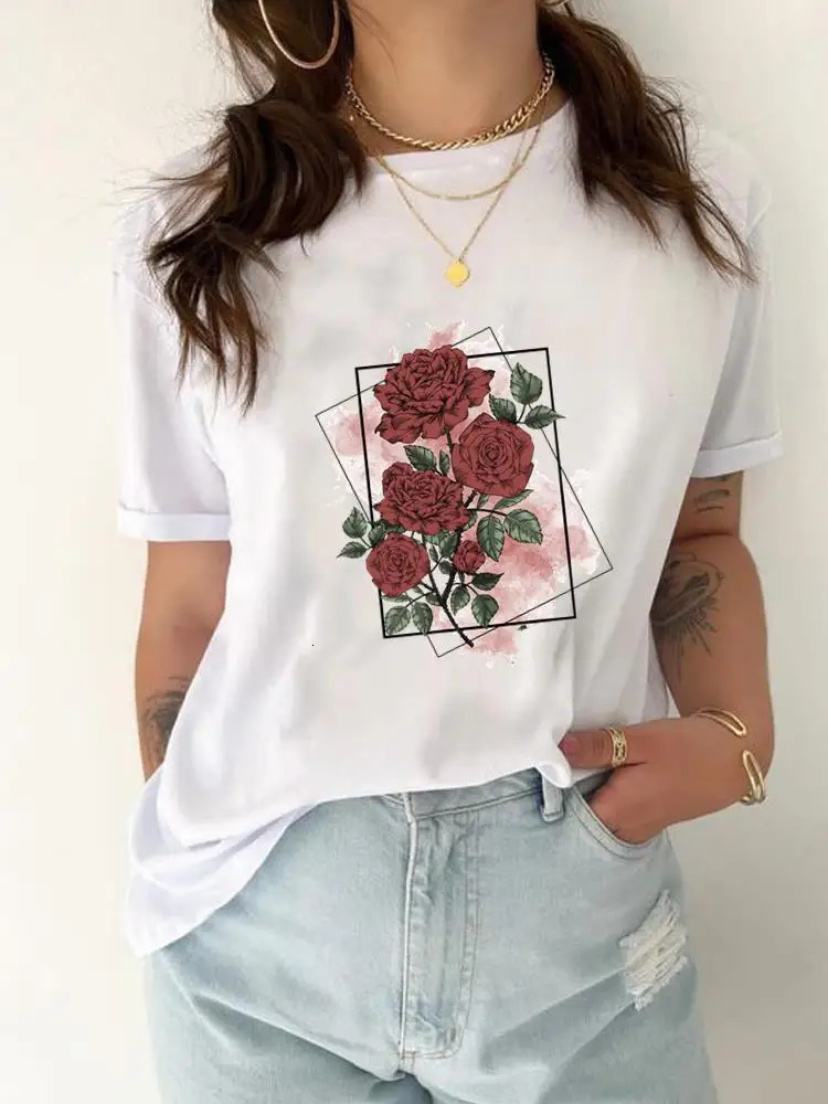 Feather Watercolor Trend Cute Short Sleeve Tee Top Women Fashion Casual Clothing Female Summer Graphic T Shirt Print T-shirt 250226