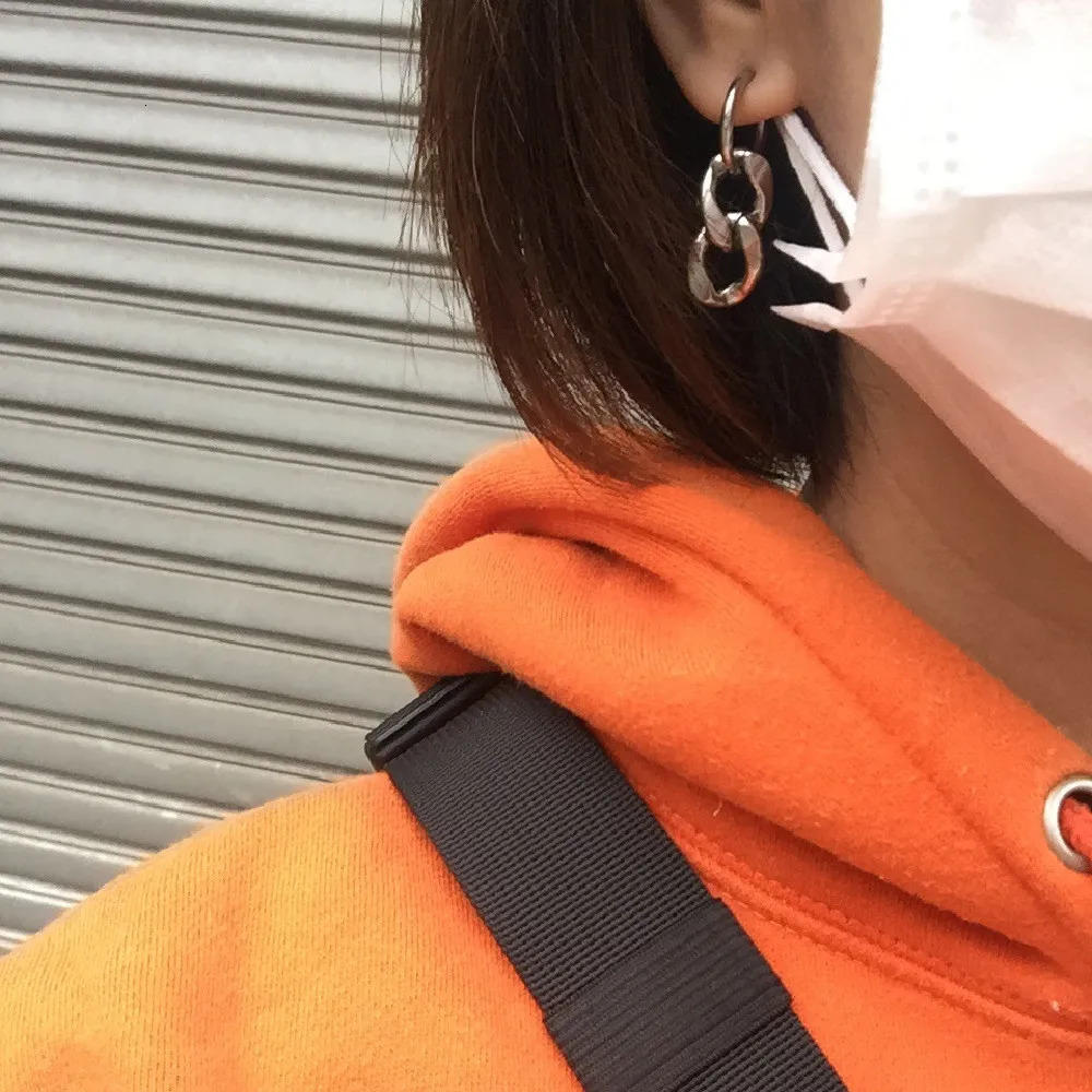 Simple Stainless Steel Dangle Earrings Korean Simple Hoop Earring for Women Men Punk Jewelry Gift 250225