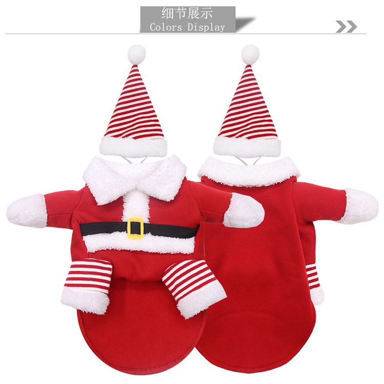 Hilarious Santa Claus - Themed Fleece Two - Legged Transforming Outfits for Medium and Large Dogs, Cats Included! Perfect Autumn - Winter Pe