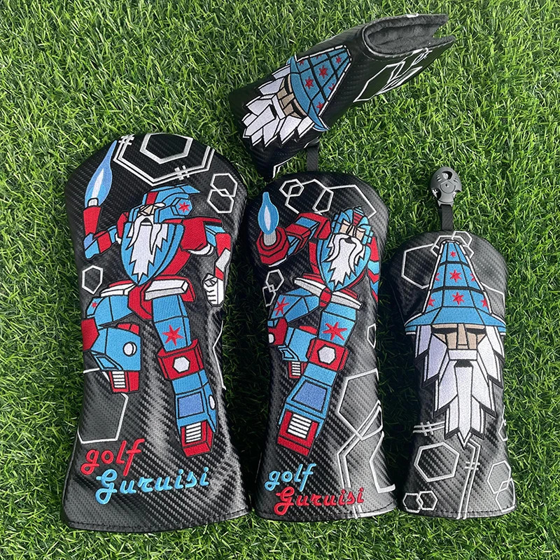 robot wizard Golf club cover wood cover Golf club shaft fairway wood cover Golf club head Protective Cover robot wizard 250226