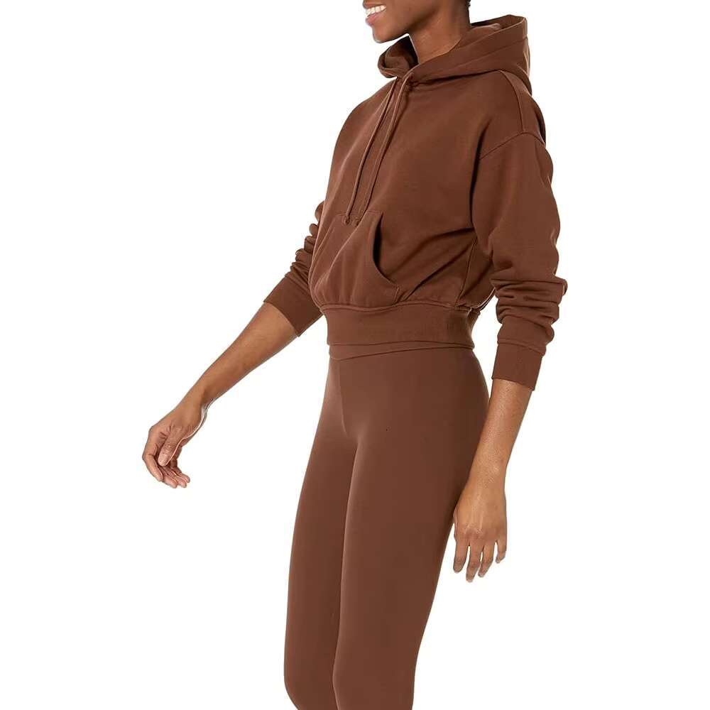 Casual Women's Clothing Long Sleeve Crop Pullover Hoodie Available In Reasonable Market Price With Custom Colors