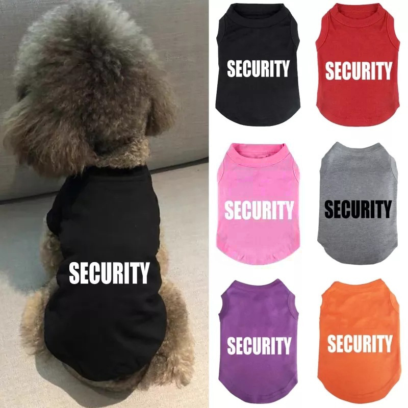 SECURITY Dog T-Shirt, Letter Printing Dog Vest for Small Medium Dogs, Breathable Shirts for Dogs, Lightweight Stretchy Pet Shirt for Chihuahua, Teacup