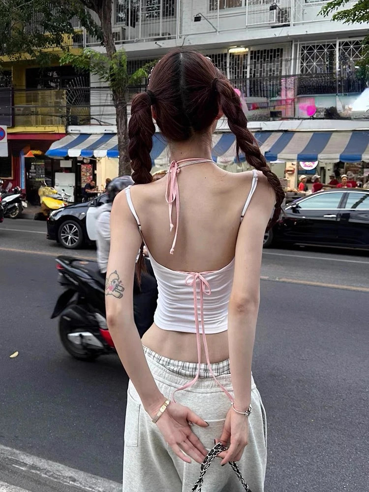 Harajuku 2000s Summer 2 Piece Set Sexy Y2y Crop Tops Cute Sweet Spicy Slim Camis Woman Casual Korean Fashion Tees Set 250225