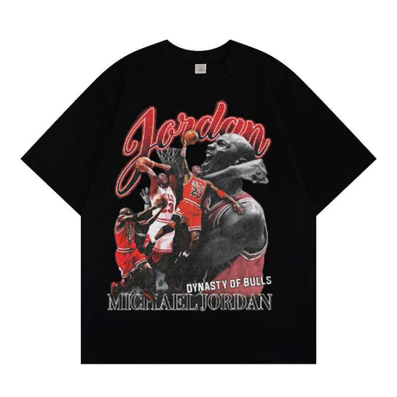 2025 Summer New Air Legend Basketball Short sleeved Men's and Women's American Trendy Brand Pure Cotton T-shirt