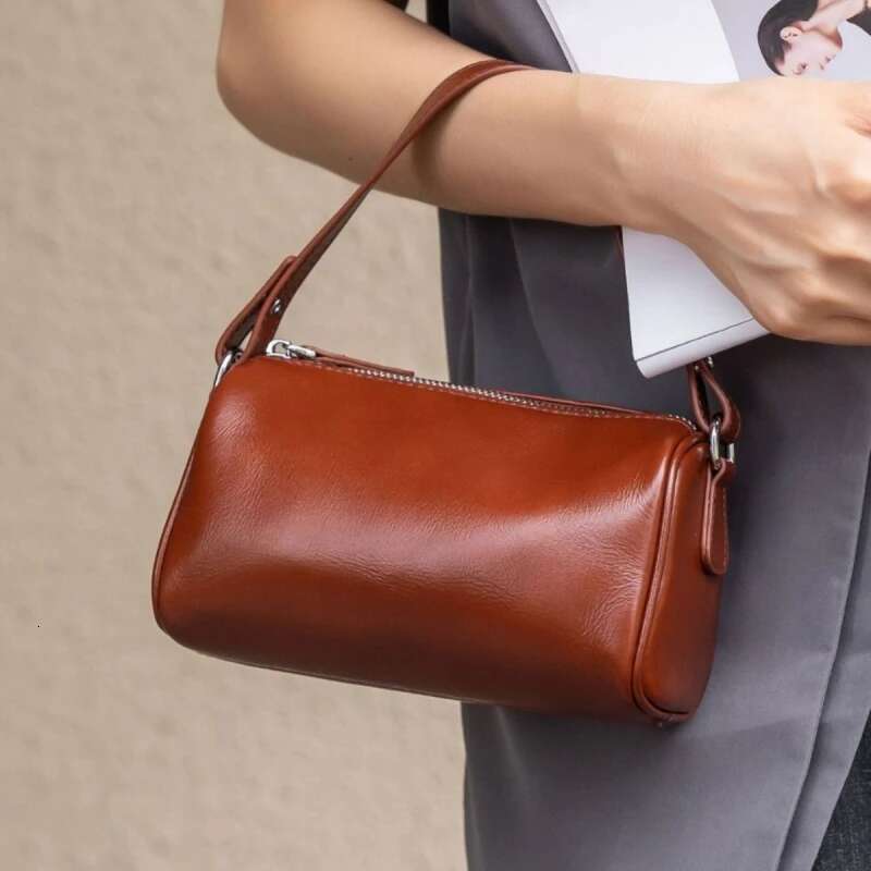 YANATARI Handbag Leather Soft Leather Minimalist Crossbody Women Female Shoulder Bag Vintage Bag