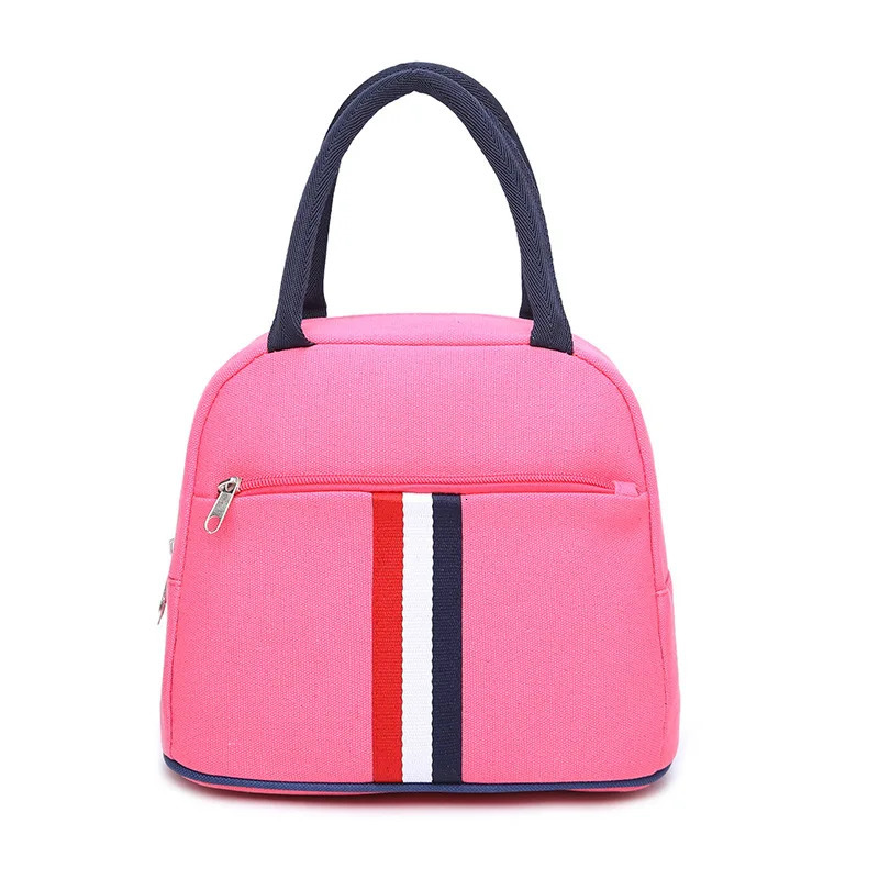 Fashion Canvas Handbag Waterproof Lunch Bag Portable Lunch Box Canvas Handbag 250225