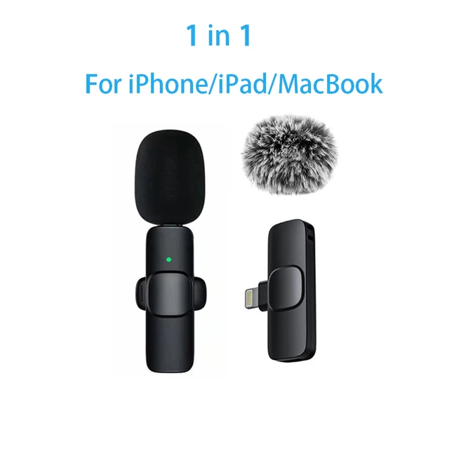 Wireless Lavalier Mic Audio Video Recording Mini Replaceable Windproof Fleece Microphone for vlog Shooting Microphone