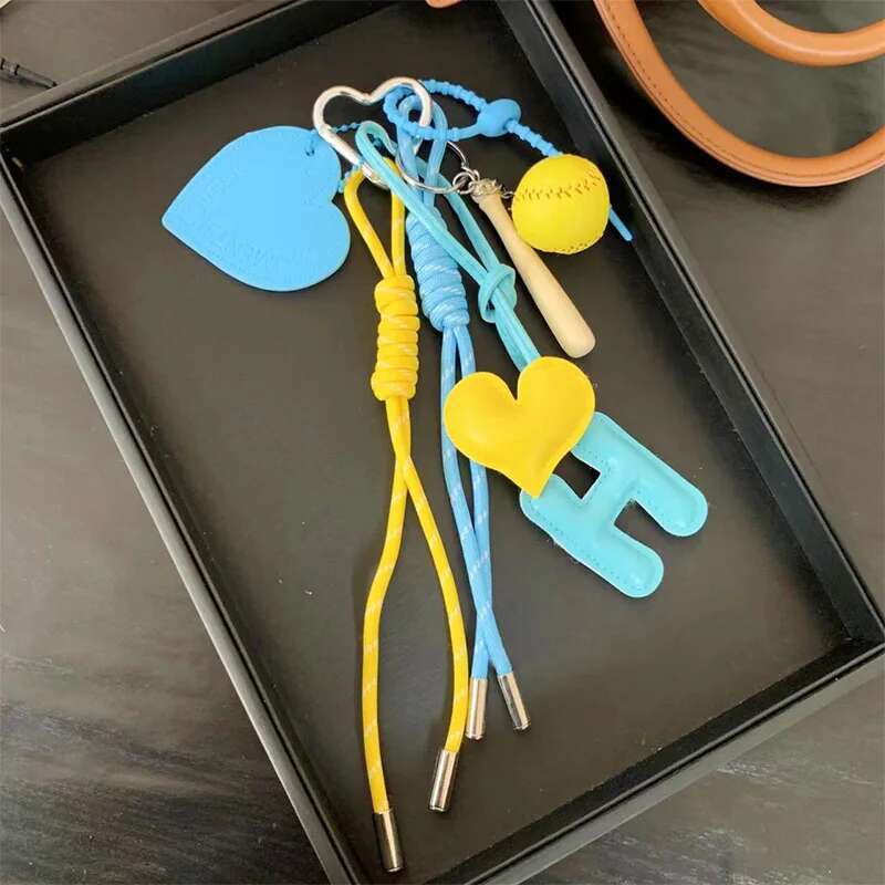 Designed Baseball Nylon Braided Rope Pendant Love Keychain Key Ring Game hine Bag Hanging Decoration Trendy Ornaments