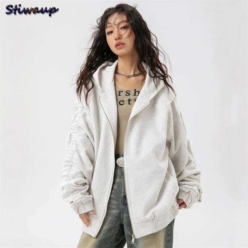Women's Essentials Hoodie Japanese 2000S Style Y2k Tops Woman 2024 New In Hoodies & Sweatshirts Hooded Sweatshirt With Zipper