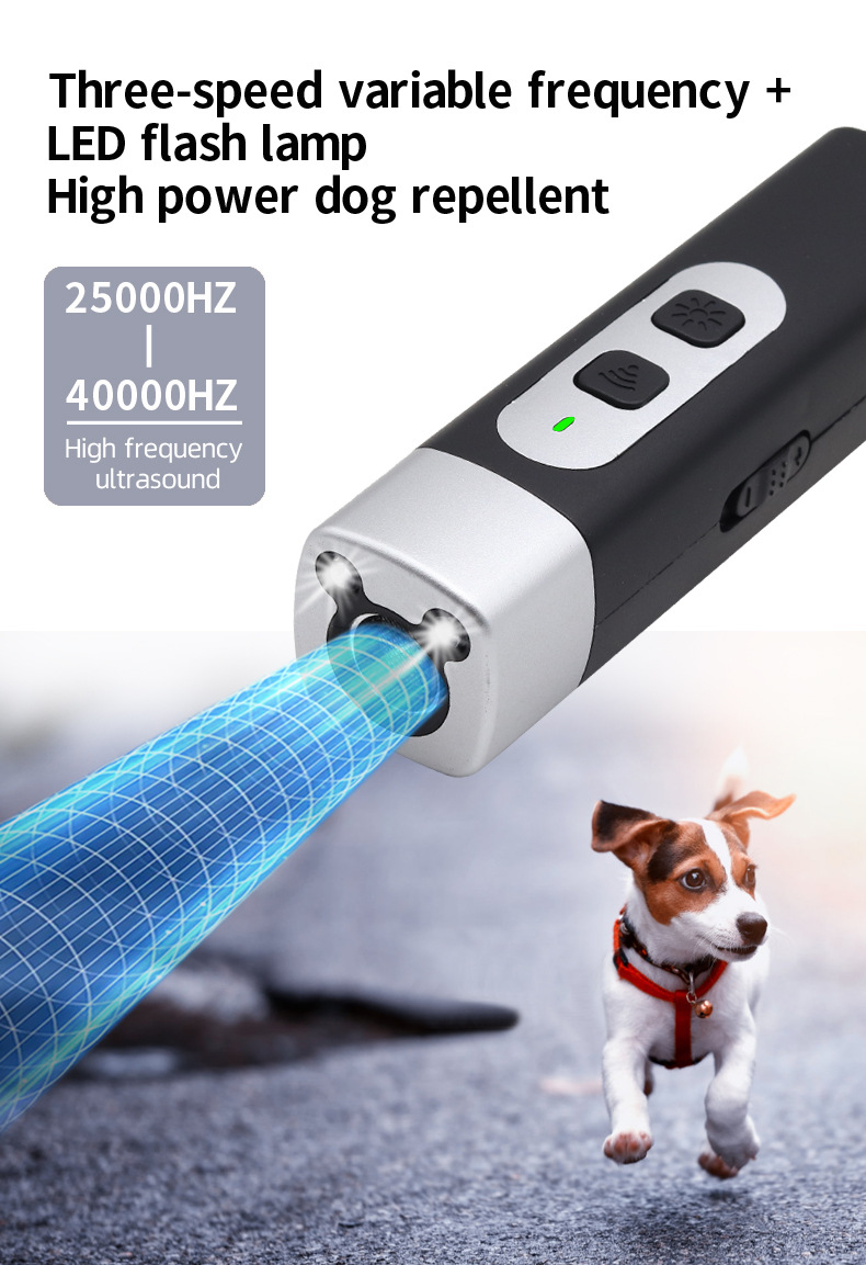 Ultrasonic Dog Repellent, a Must - Have Dog Training Tool, Handheld and Portable with Built - in LED Light for Outdoor Use