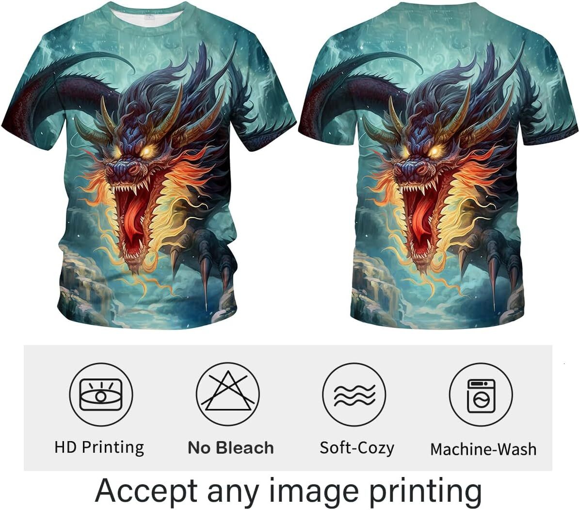 Mens T shirt Mythology Chinese Dragon T-Shirt Funny Anime Graphic Tee Shirt tee Casual tops summer clothes