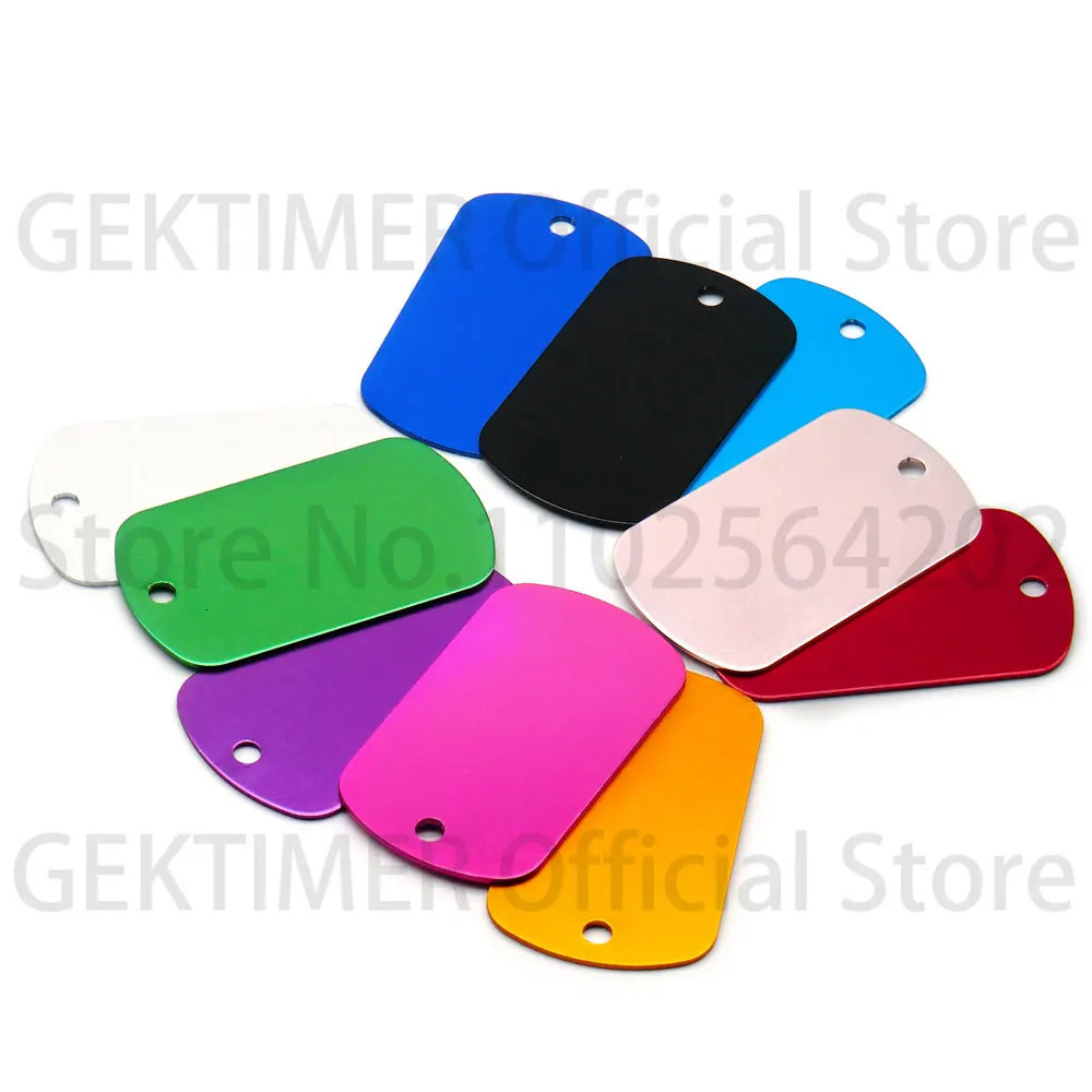 100Pcs Aluminum Military Identity Tag Custom Personalized ID Nameplate Laser Engraved Number Pendant For KeyChain Diy Making 250221