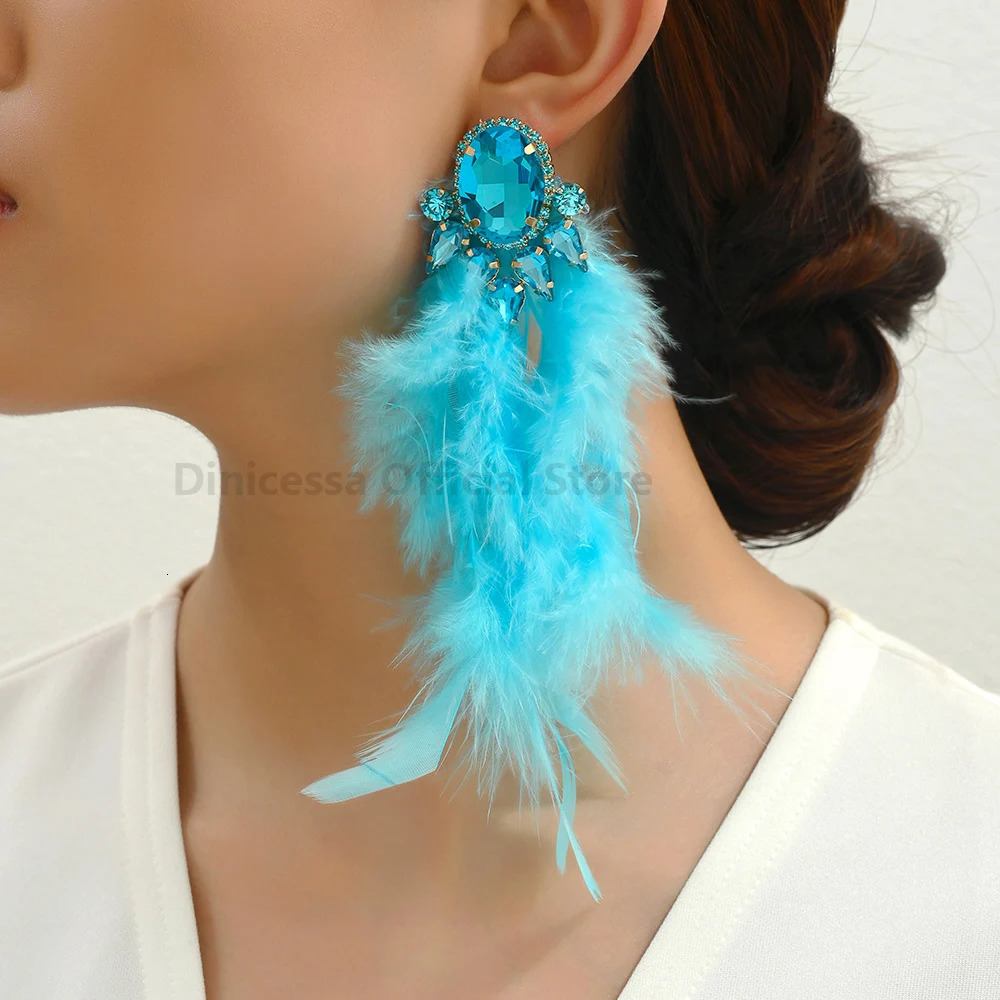 Feather Tassel Charm Elegant Long Dangle Drop Earrings For Women Fairy Holiday Wedding Party Jewelry Accessories 250225