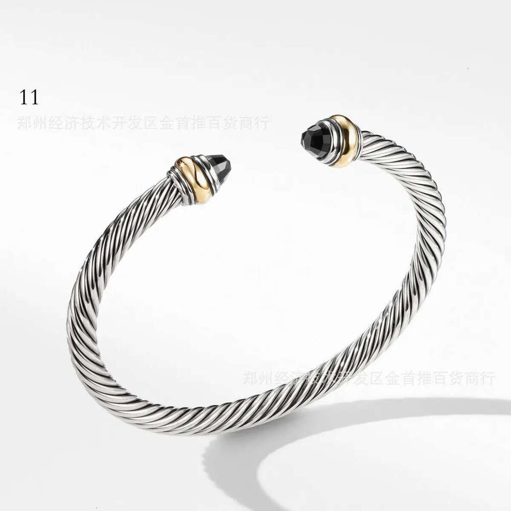 Designer Jewelry Davids Yermans Yurmens beacelet for womens fashion jewelry luxury Braided Davidly Yurmanlies Jewelry Twisted Open Bracelet with Blue Beads b9d