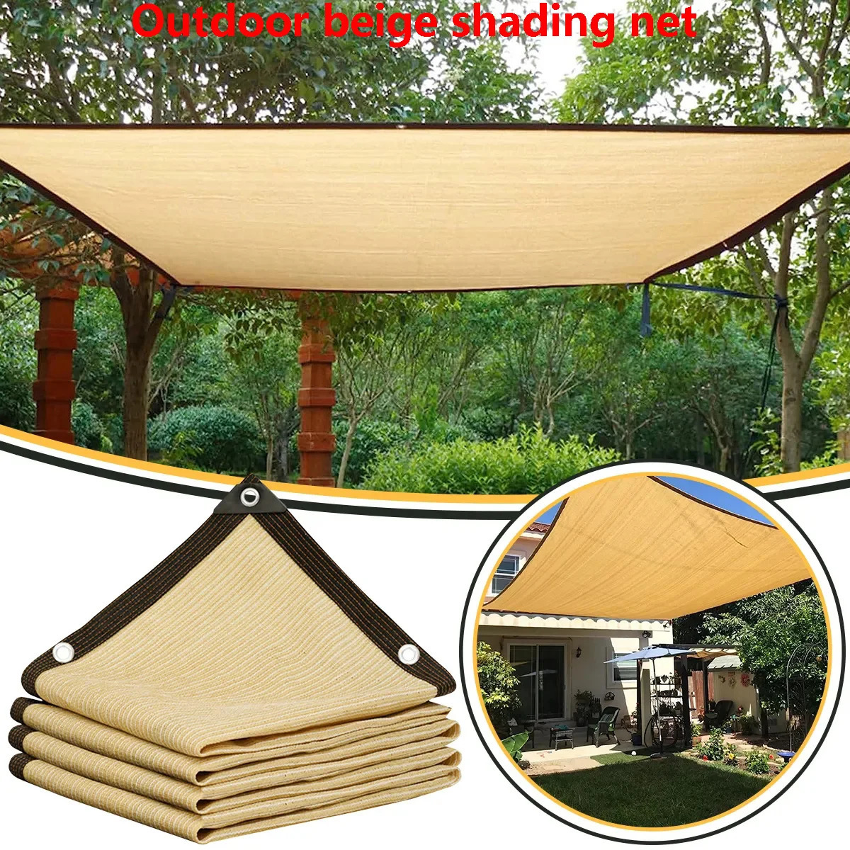 Outdoor garden sunshade net terrace sunshade camping sunshade net UV protection HDPE sunscreen fabric sunshade 250225