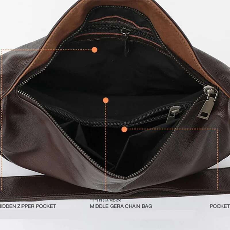 VM FASHION KISS 2024 Genuine Leather Crossbody European And American Vintage First Layer Cowhide Single Shoulder Bag Hobos