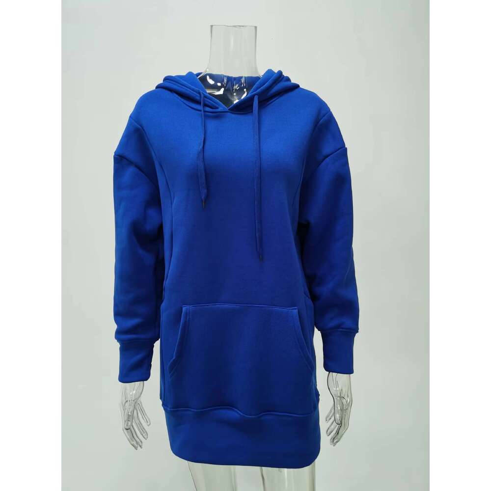 Women Hoodies Dress Oversized Hood Sweatshirts Fleece Winter Solid Casual Blank Custom Warm Clothing
