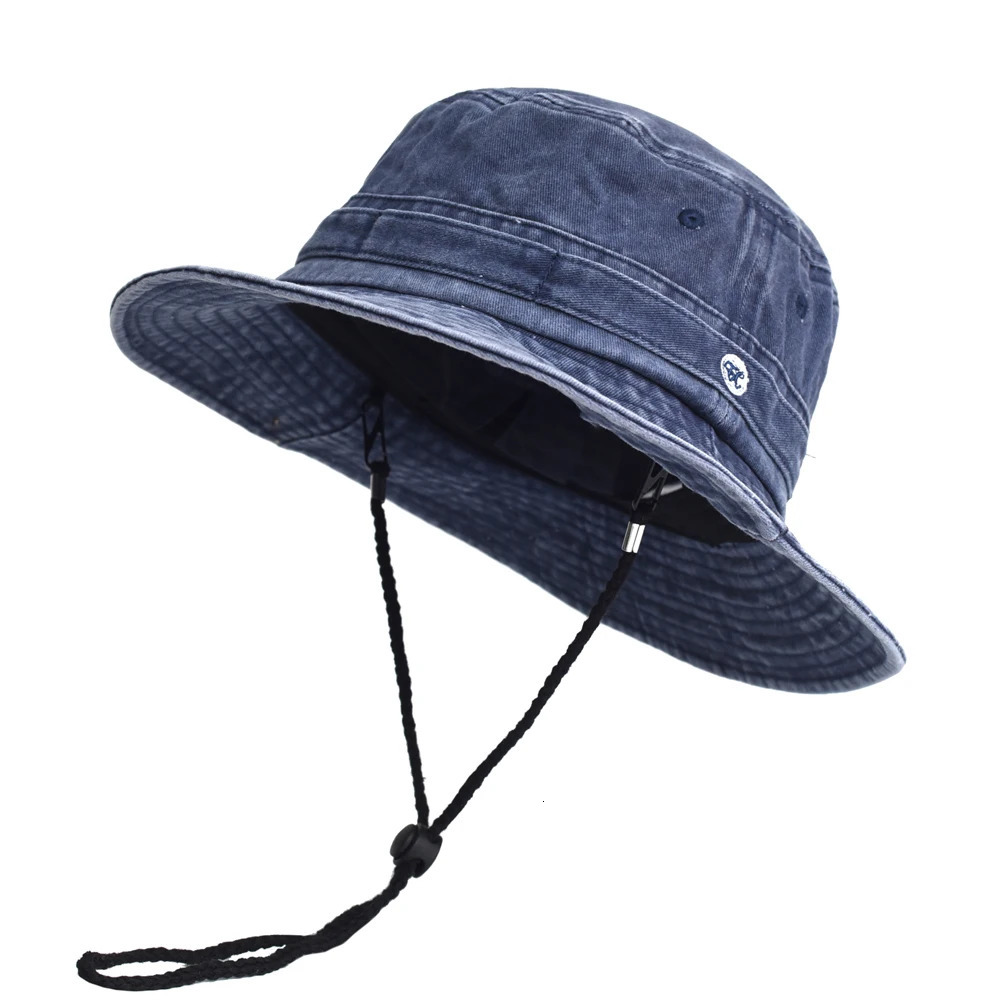 Washed Cotton Bucket Hats Spring Summer Men Women Panama Hat Fishing Hunting Cap Sun Protection Caps Outdoor Sun Hat 250218