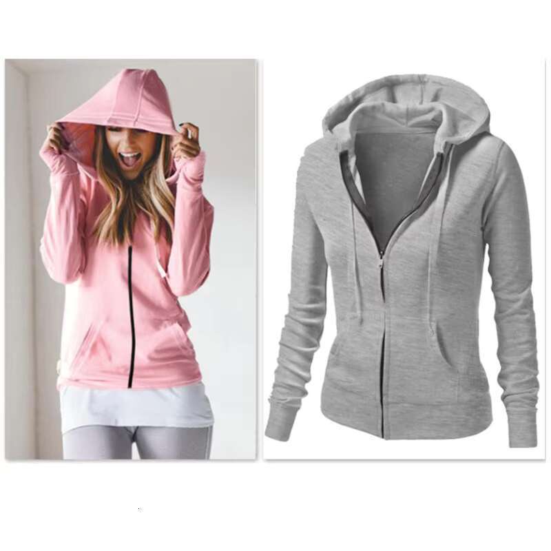 Wholesale Solid Color Hot Sale Sweatshirt Ladies Hoodie Long Sleeve Zipper Custom Women's Hoodies
