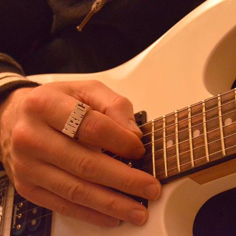 Personalized Customized Name Rings For Women Men Fashion 3D Nameplate Ring Hip Hop 18K Gold Plated Ring Christmas Jewelry Gifts 250225