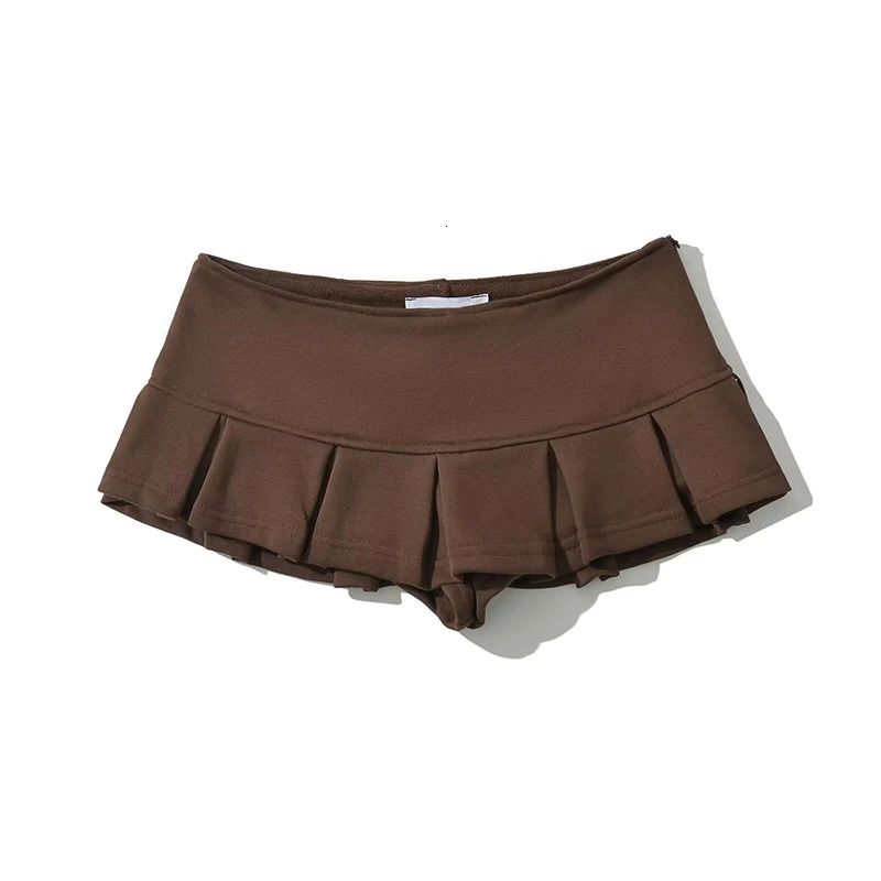 YENKYE Y2K s Sexy Low Waist Pleated Mini Skirt Women Side Zipper Summer Short Skater Skirts 250225