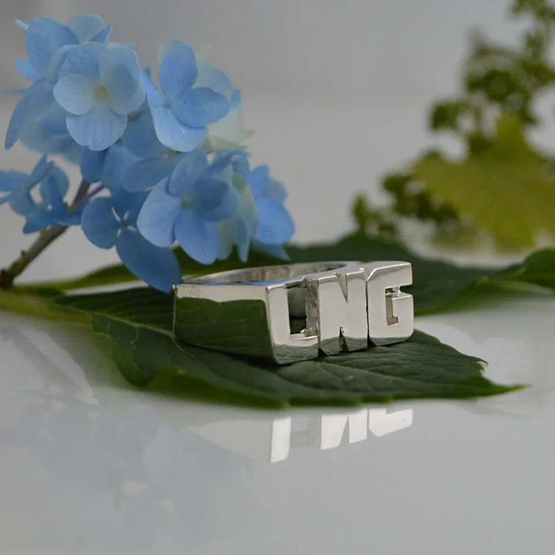 Personalized Customized Name Rings For Women Men Fashion 3D Nameplate Ring Hip Hop 18K Gold Plated Ring Christmas Jewelry Gifts 250225