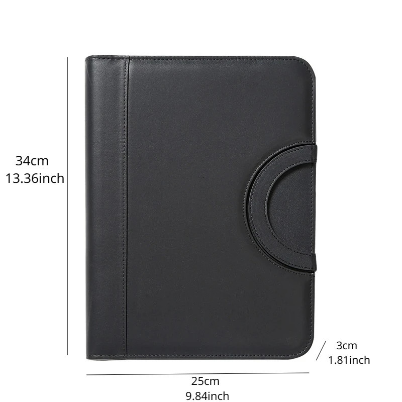 1 Pcs A4 Portable File Folder with Calculator Binder Organizer Manager Office Document Pad Briefcase PU Leather Bag 250221