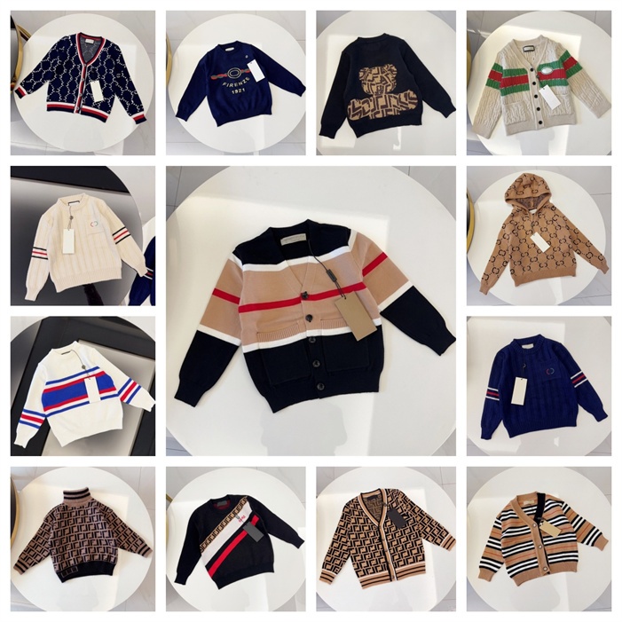 Designer Children's Sweater Brand Boys Girls High Quality Sweater Children's Warm Baby Cardigan Sweater Autumn and Winter Luxury sweatshirt Size 90cm-150cm A2