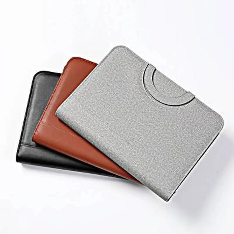 1 Pcs A4 Portable File Folder with Calculator Binder Organizer Manager Office Document Pad Briefcase PU Leather Bag 250221