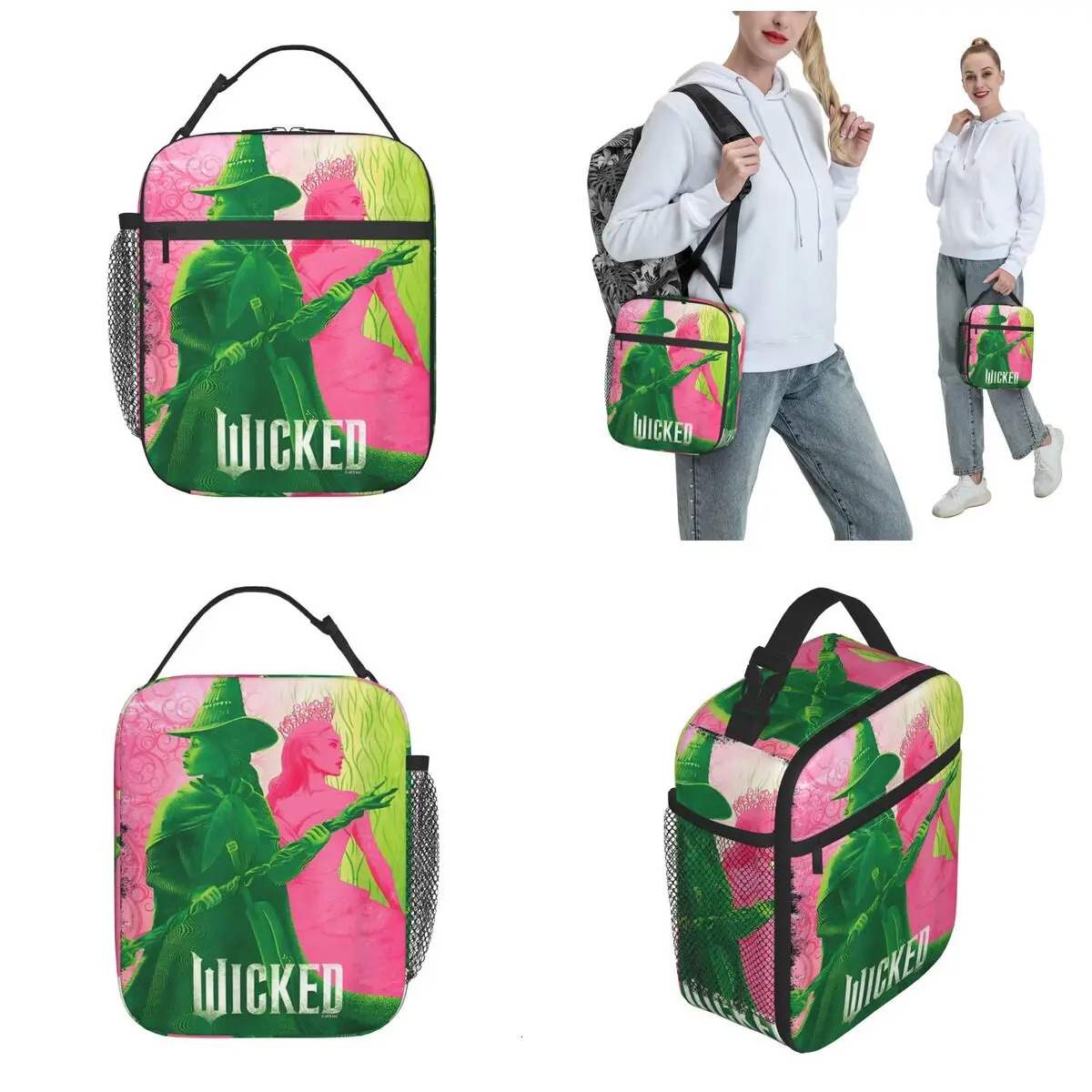 Wicked Elphaba Glinda Tonal Insulated Lunch Bag Office Musical Movie Food Box Portable Fashion Cooler Thermal Lunch Box 250225