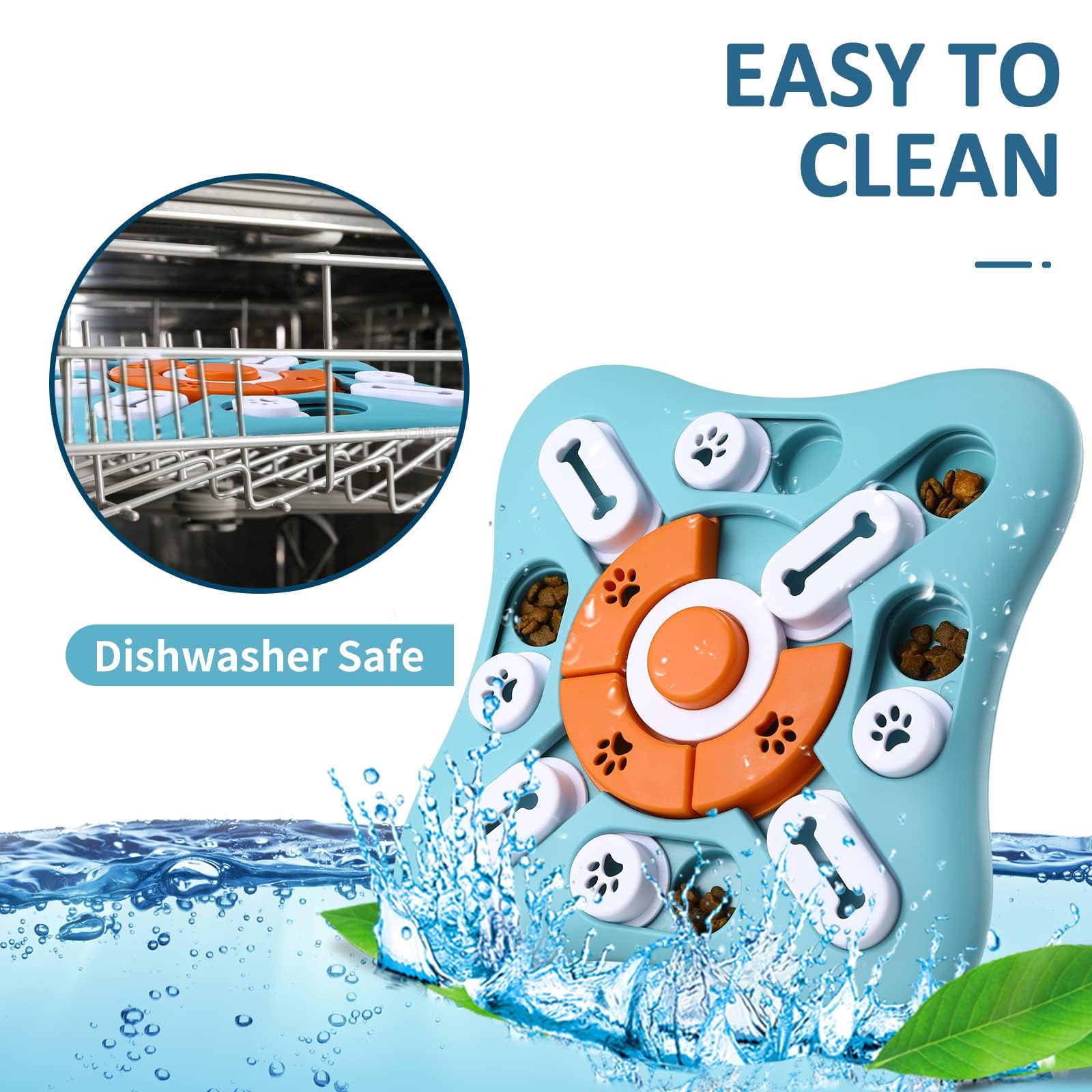 Fun Slow Feeder,Large Medium Small Dogs Enrichment Toys with Squeak Design