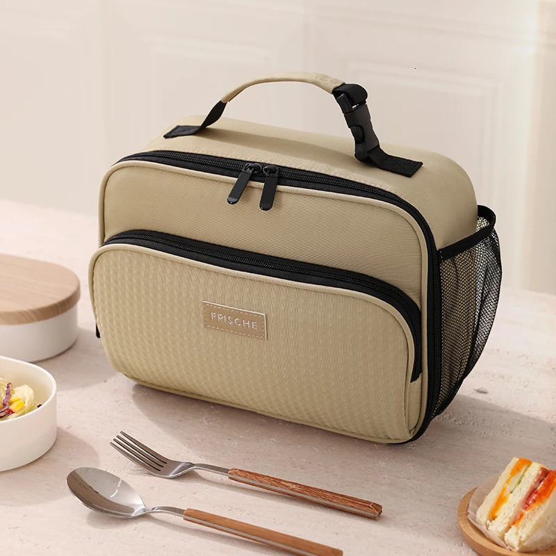Portable Lunch Bag for Women Thermal Insulated Lunch Box Tote Cooler Handbag Waterproof Bento Pouch Office Food Tote Handbag 250225