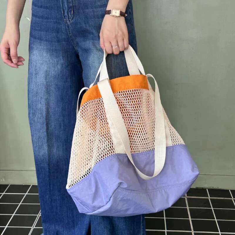 Large Capacity Casual Hollow Out Summer Beach Tote Bag Panelled Women Shoulder Bags Fishnet Big Shopper Purse designer handbags