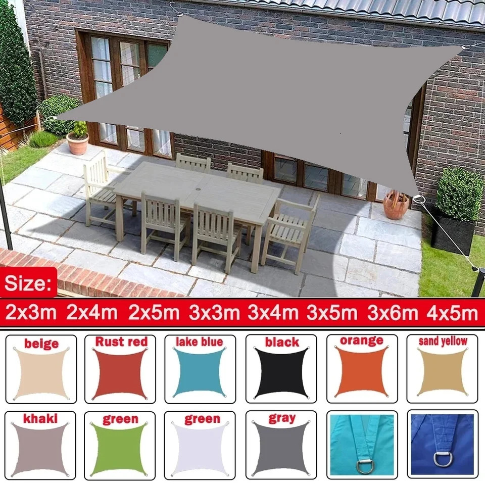 300D Waterproof Large Sun Shelter Sunshade Protection Outdoor Canopy Garden Patio Pool Shade Sail Awning Camping Shade 250225