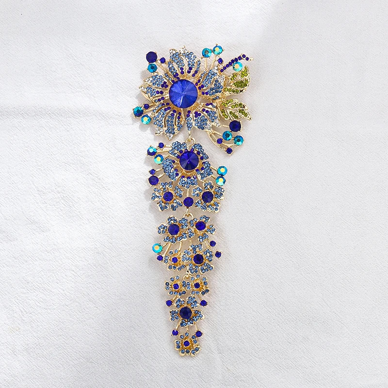 WEIMANJINGDIAN Crystal Rhinestones Large Size Leaves Brooches for Wedding Bouquets 250225