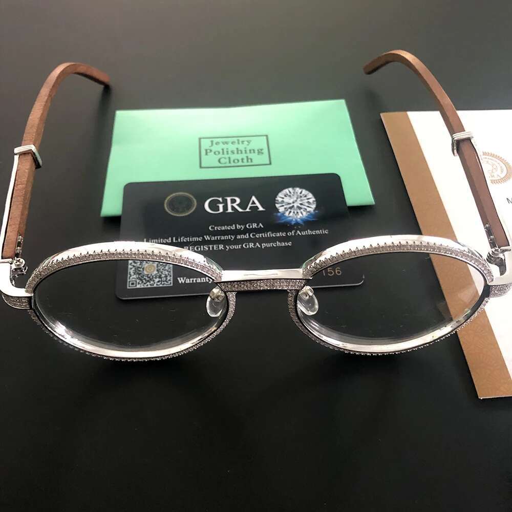 New Moissanite S Sier Wood Body Real Dia Glasses For Women Men urious Jewelry Pass Tester With GRA Free Ship