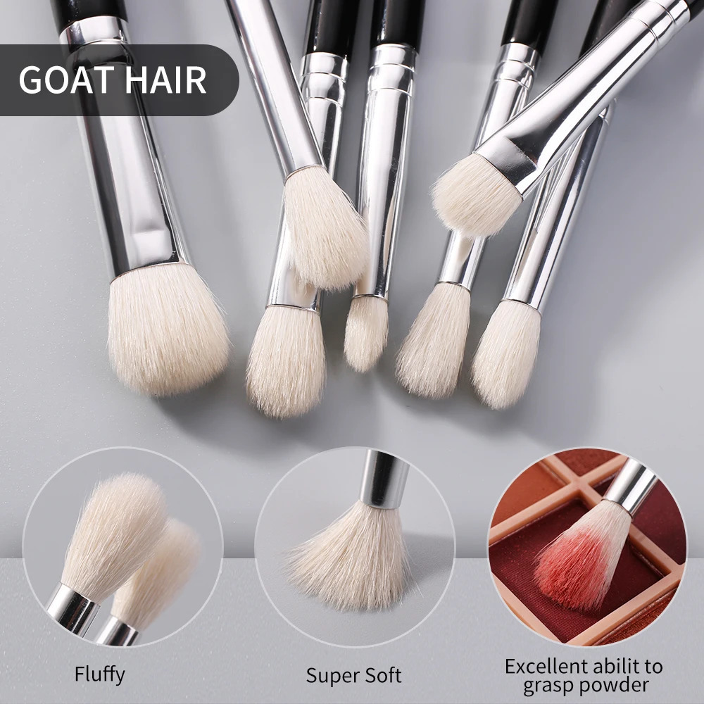 beili Black Makeup Brush 10 19Pcs Natural Synthetic Hair Eyeshadow Blend Eyeliner Makeup Brush Set 250305