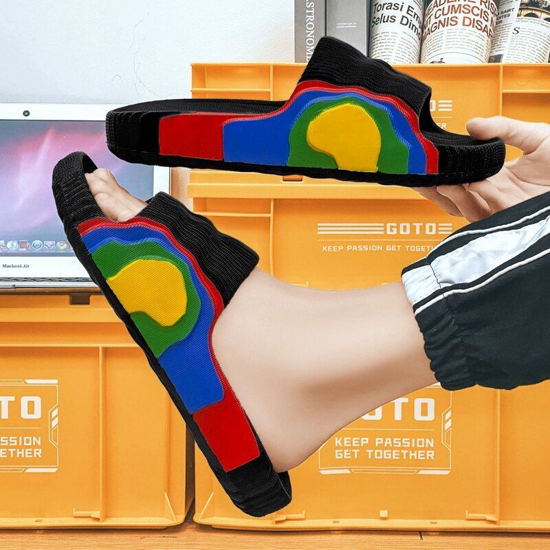 Hot11summer Men Women Outdoor Beach Thick Bottom Indoor Bathroom Non-slip Slippers Parent-child Shoes Sandals 2025 New