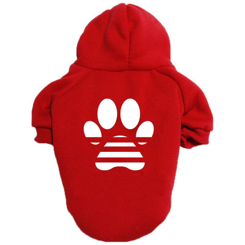 Dog Hoodie with Large Dog Paw Print Pattern Dog Sweatshirt with Hood, Warm Fleece Dog Sweater Clothes Cozy Soft Coats for Cats Puppies Small Dogs 6XL 