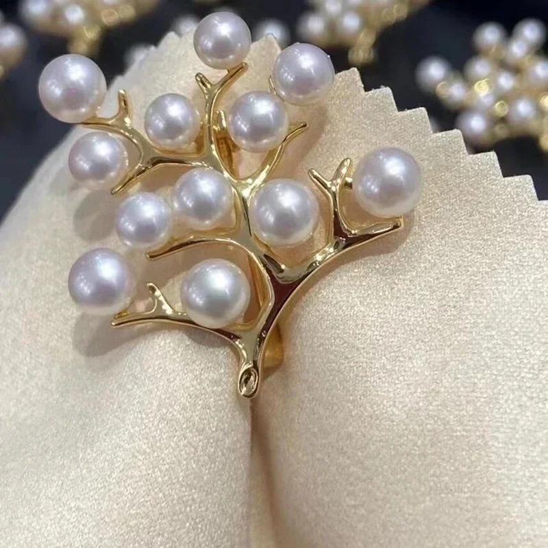 Happiness Tree Brooch with Multiple Freshwater Pearls Natural White Willow Branches Unique and Exquisite Gifts for Men and Women 250225