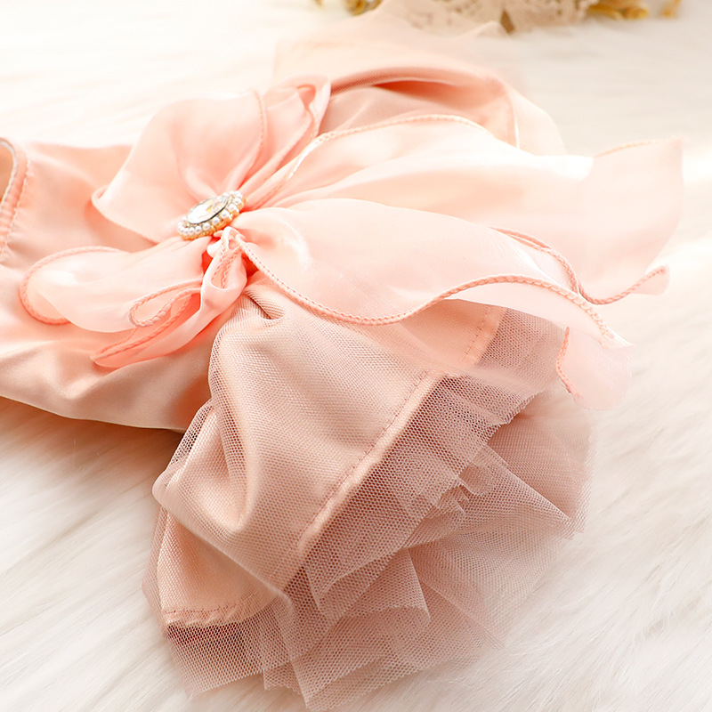 2025 Pet Wedding Dress Rose Pink Big Bowknot Dog Princess Dress Designer Dog Clothes Supplies