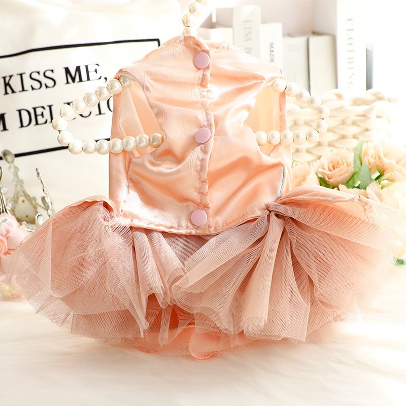 2025 Pet Wedding Dress Rose Pink Big Bowknot Dog Princess Dress Designer Dog Clothes Supplies