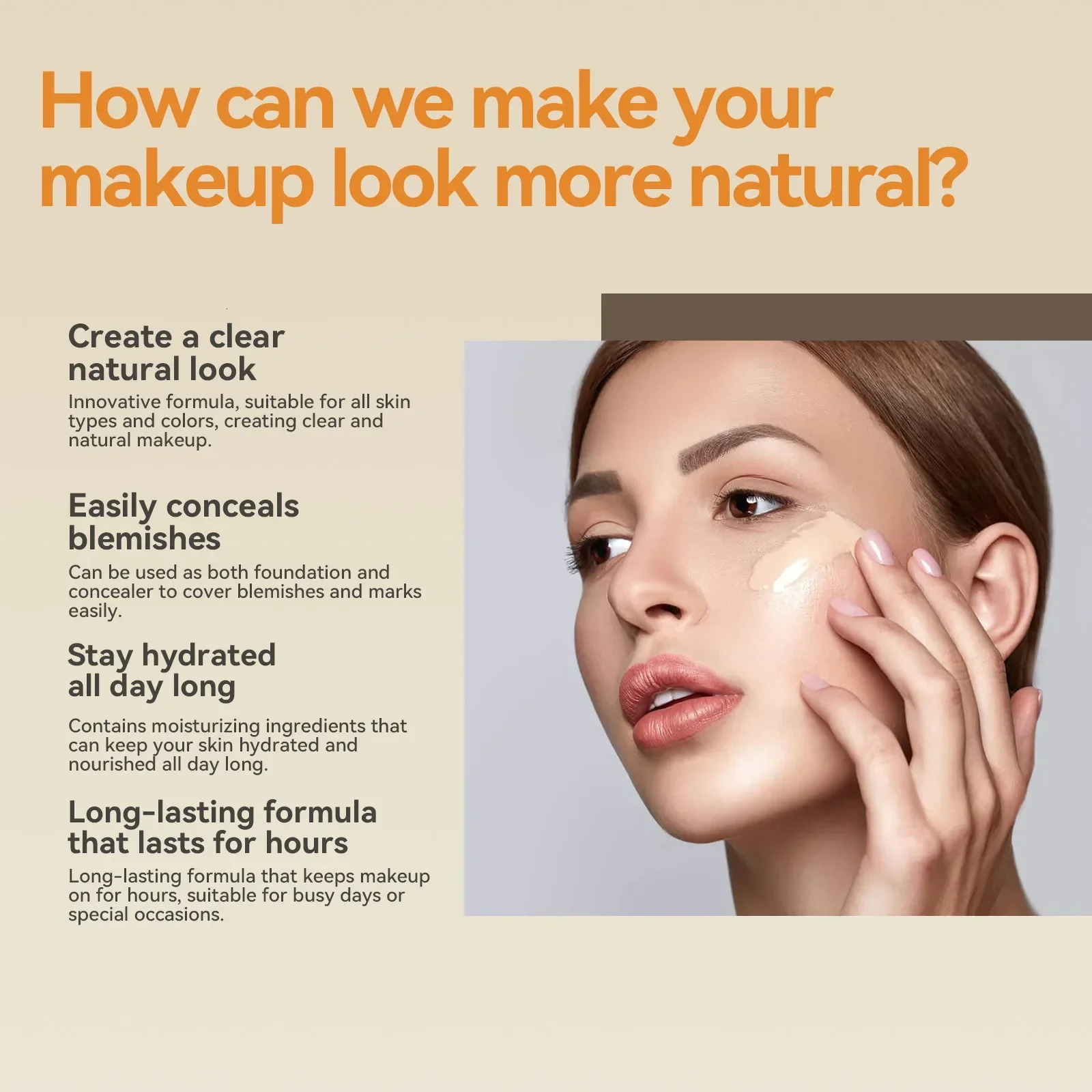 3pcs Color Changing Foundation Natural Concealer Oil Control Liquid Foundation Cover Skin Blemishes Invisible Pore Concealer 250222