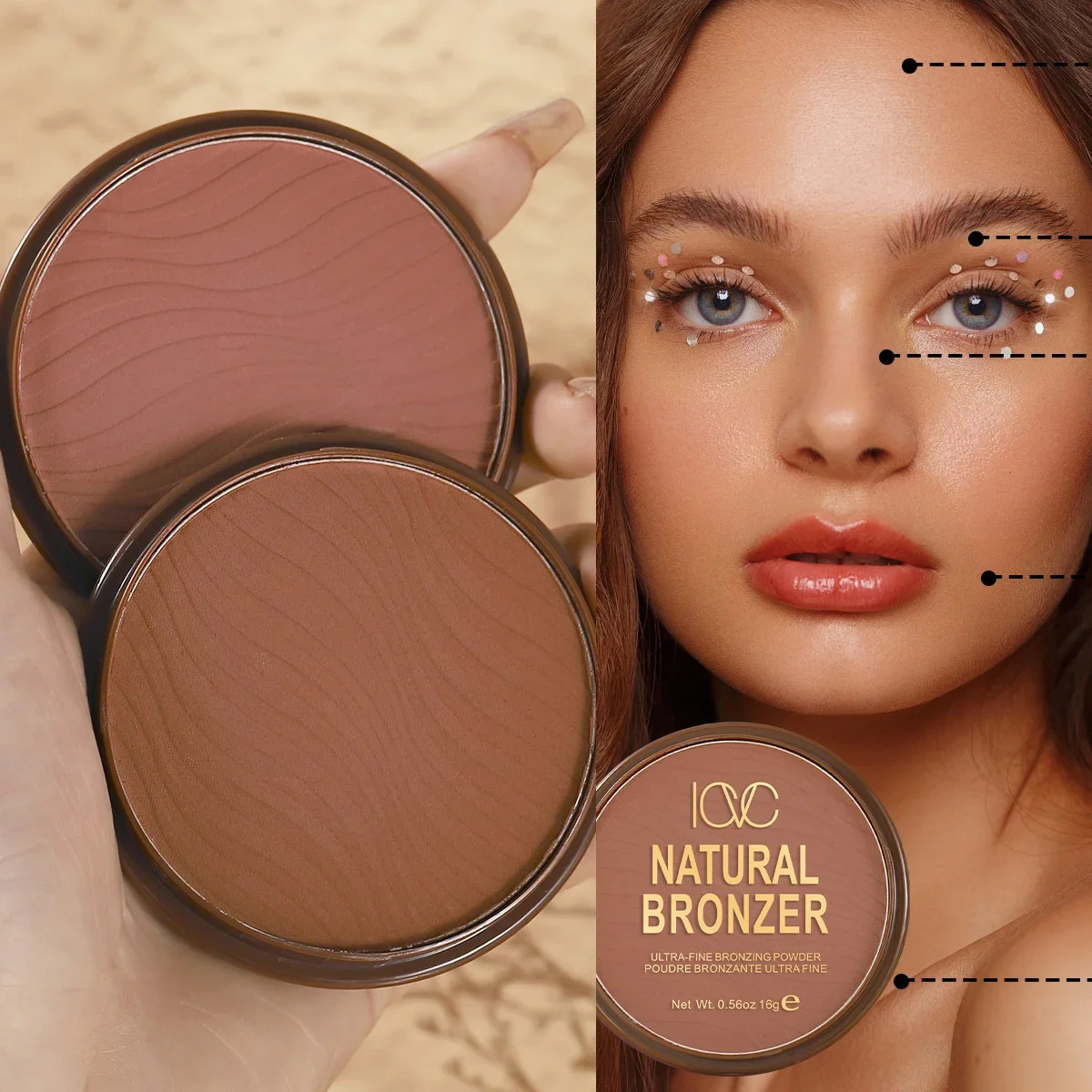 Dark skin bronze contour palette matte brown nose shadow cheek powder natural modification concealer nude makeup set 250219
