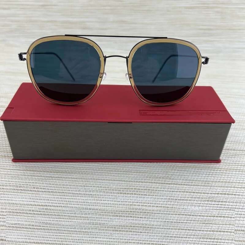 Denmark Brand Sunglasses 8205 Men Double Beam Retro Square Frames Titanium Screwless Sun Glasses Prescription Optical Eyeglasses