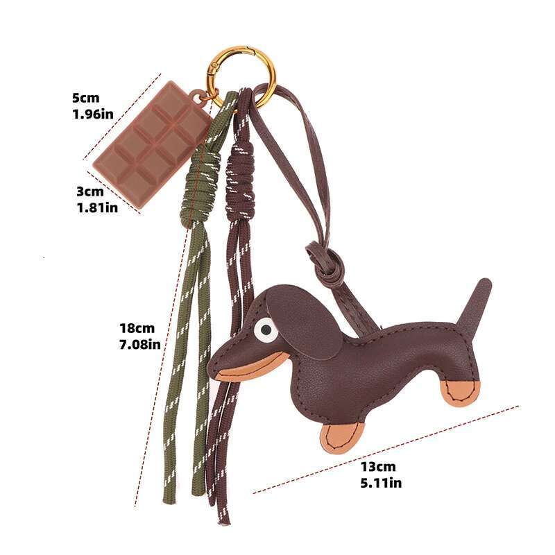 Braided Rope Keychain Women's High-end Leather Dahund Pendant For Mobile Phone Bag Accessories