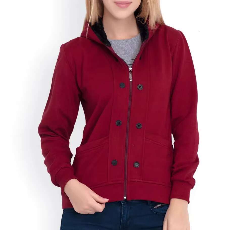 Outerwear Hoodies Casual Plain Hooded Sweatshirt For Women Autumn Winter Fleece Hoodie