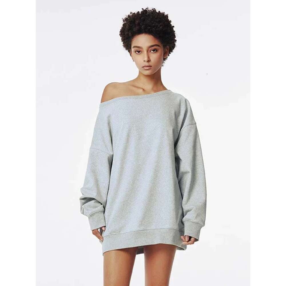 2025 New Autumn Women Sweatshirt Haruku Retro Tops Y2k Pullover Loose Off Shoulder Hoodies Fashion Streetwear