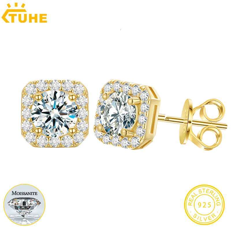 TUHE Unisex GRA Certified Earrings Sier Fine Moissanite Earring For Women Jewelry Gift